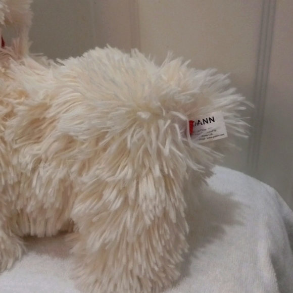 Liama/Alpaca Dan Dee Plush White Shaggy Hair W/ Red Scarf - Picture 4 of 6